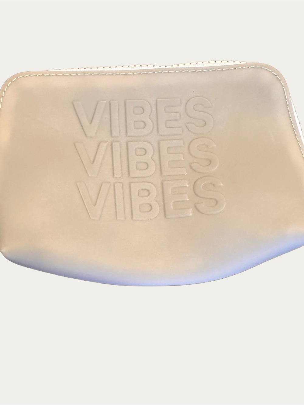 Milk Makeup White/Light Gray Cosmetic Bag “VIBES”